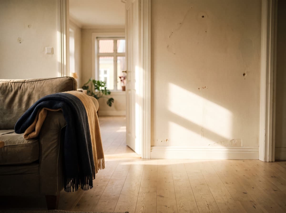 An open doorway between two rooms in afternoon light